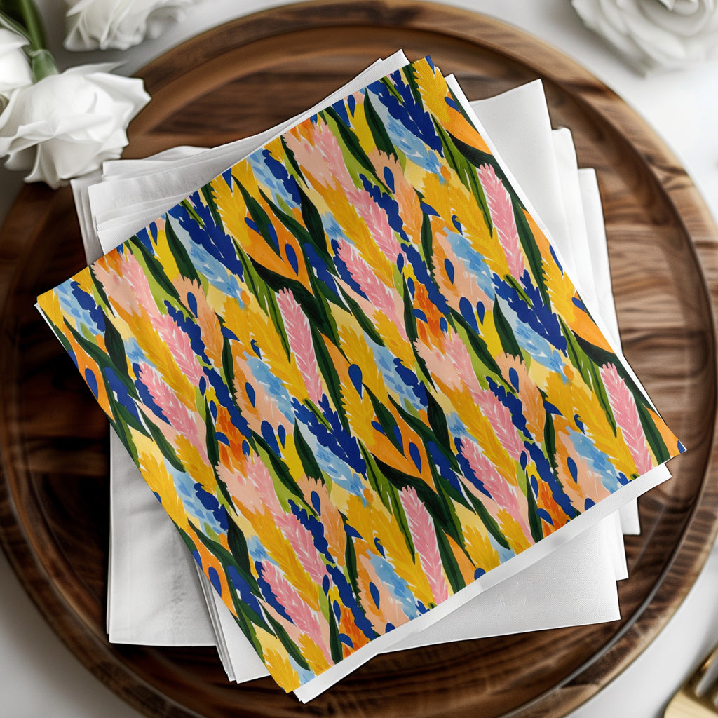 Vibrant Floral Patterned Napkin for Special Events