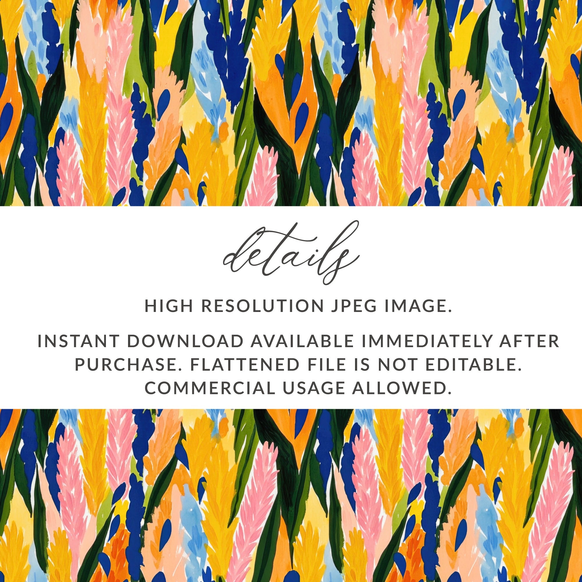 Vibrant Floral High Resolution JPEG Image Instant Download