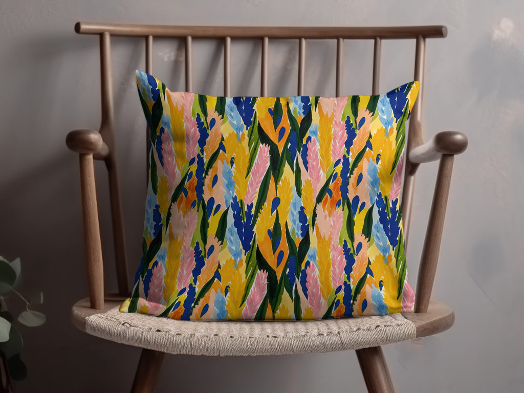Vibrant Multicolor Abstract Floral Print Pillow Product