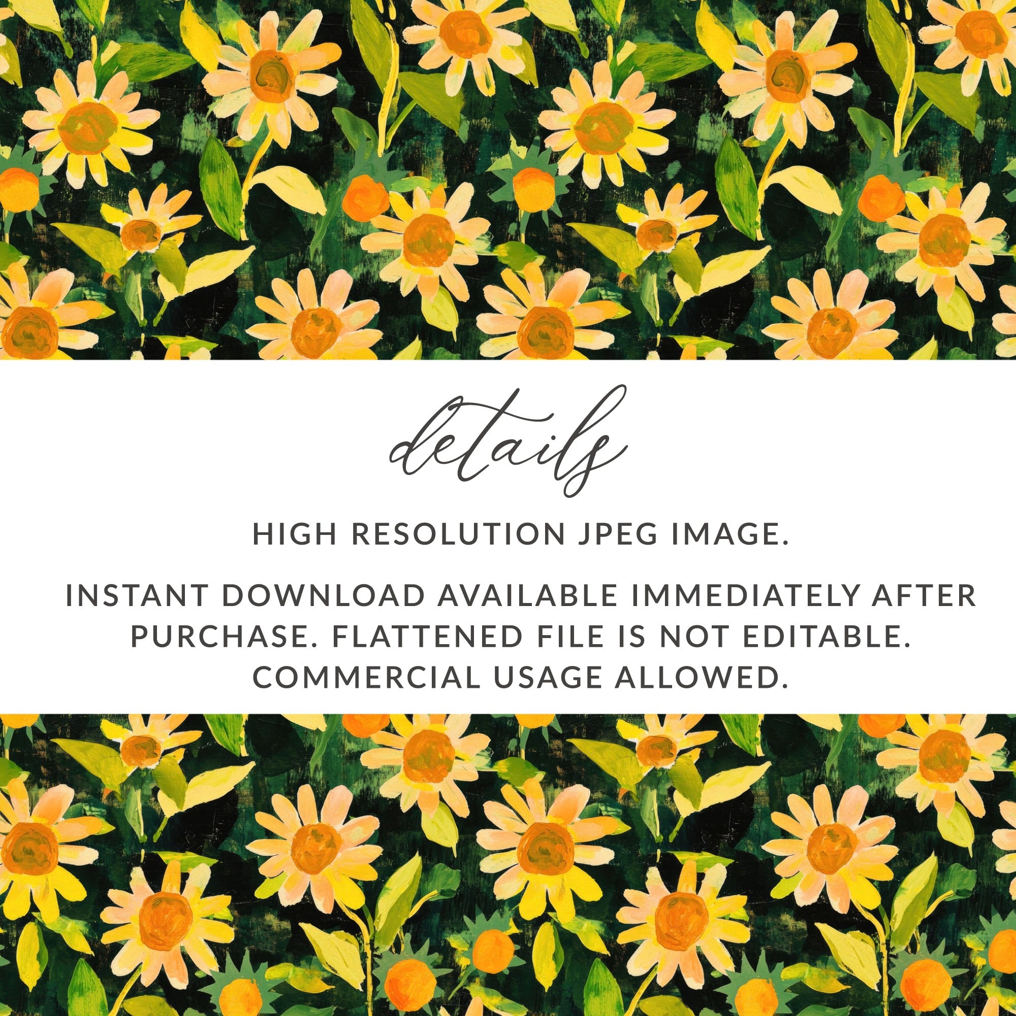 Vibrant Sunflower Instant Download High Resolution JPEG