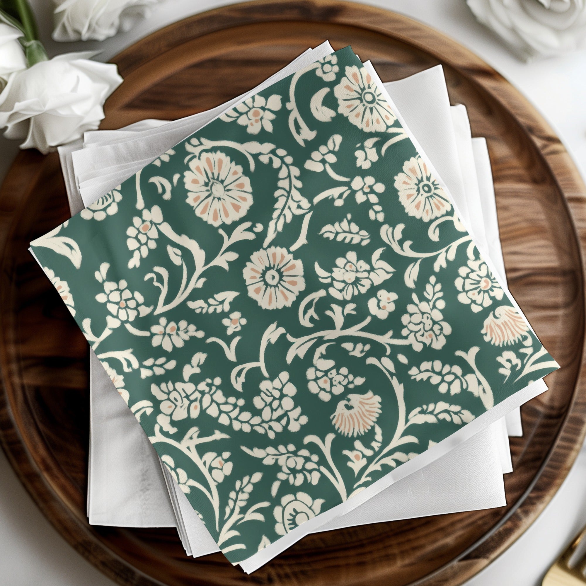 Green Floral Seamless Indian Pattern Design Kalamkari - Moore and Mountain