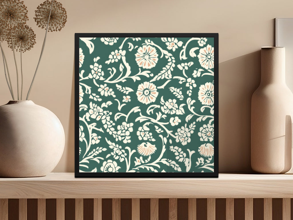 Green Floral Seamless Indian Pattern Design Kalamkari - Moore and Mountain