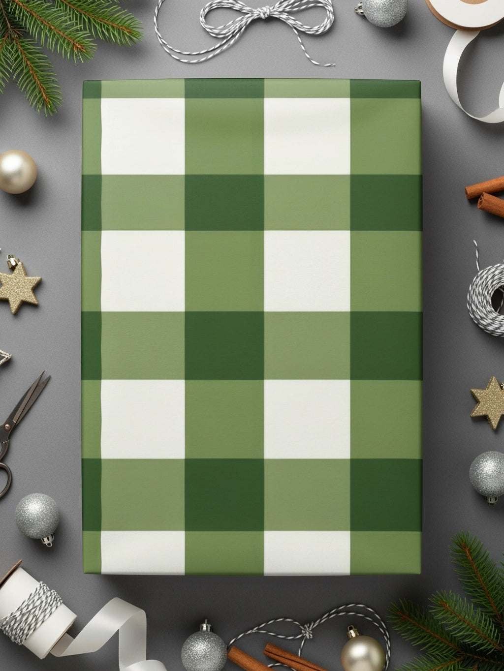 Green Gingham Digital Paper, Plaid Pattern Digital Download, Fabric Texture Seamless Pattern, Buffalo Check Scrapbook Paper, Tartan Digital - Moore and Mountain