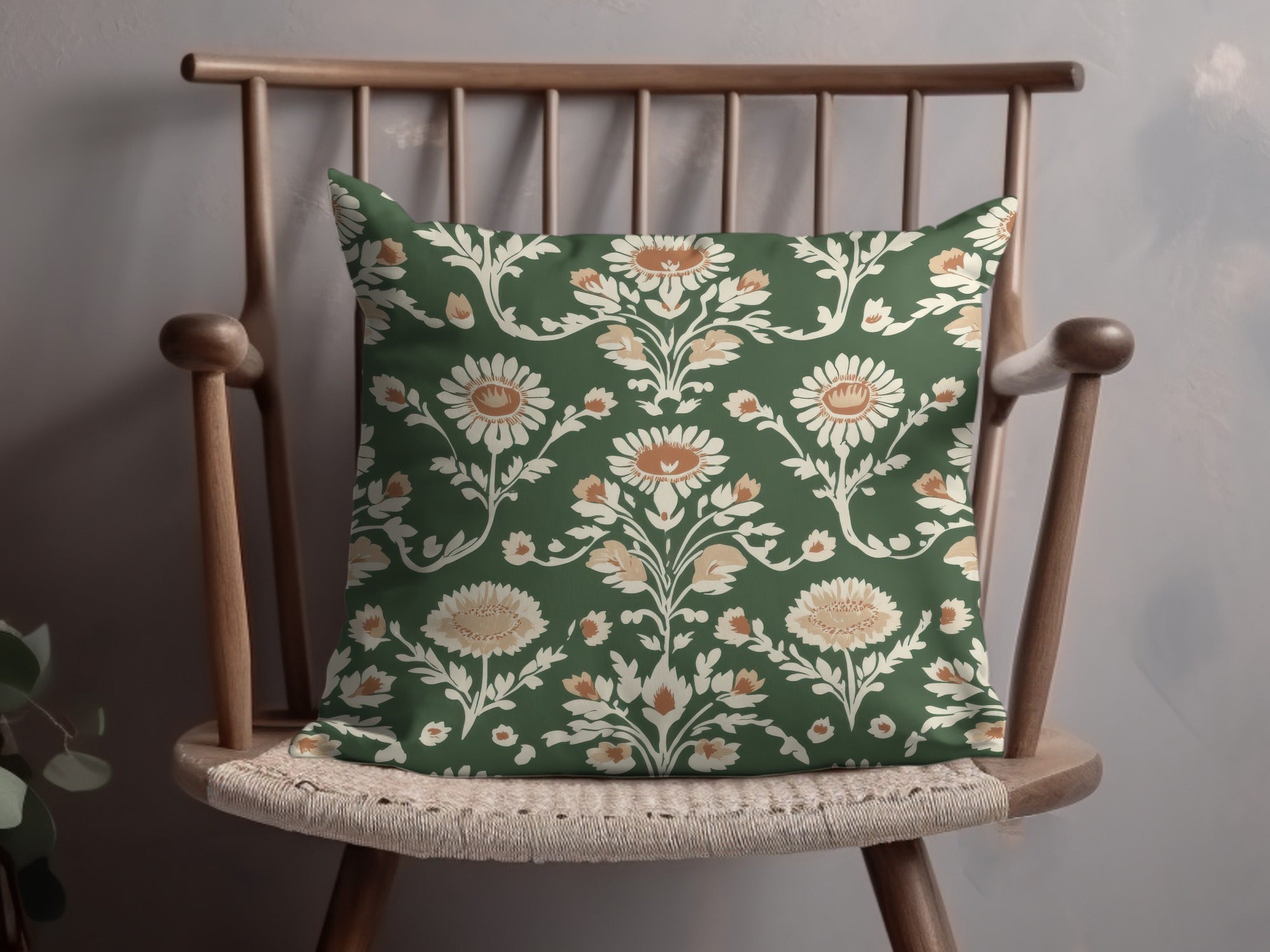 Green Seamless Indian Pattern With Indian Motif Chintz Florals - Moore and Mountain