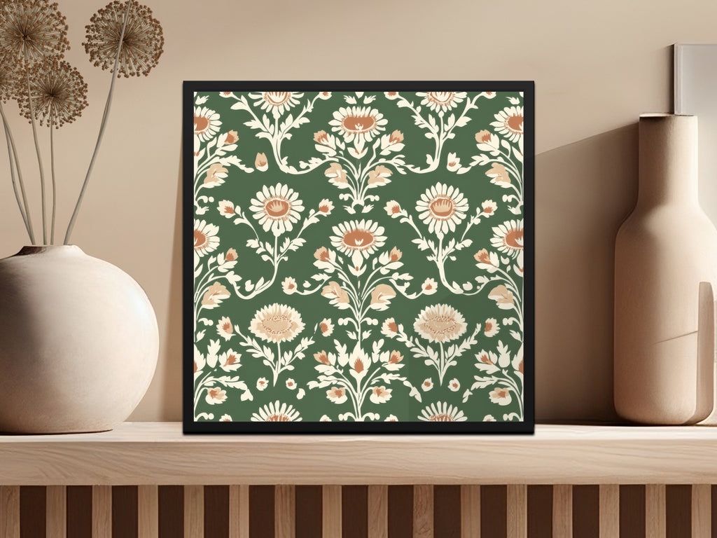 Green Seamless Indian Pattern With Indian Motif Chintz Florals - Moore and Mountain