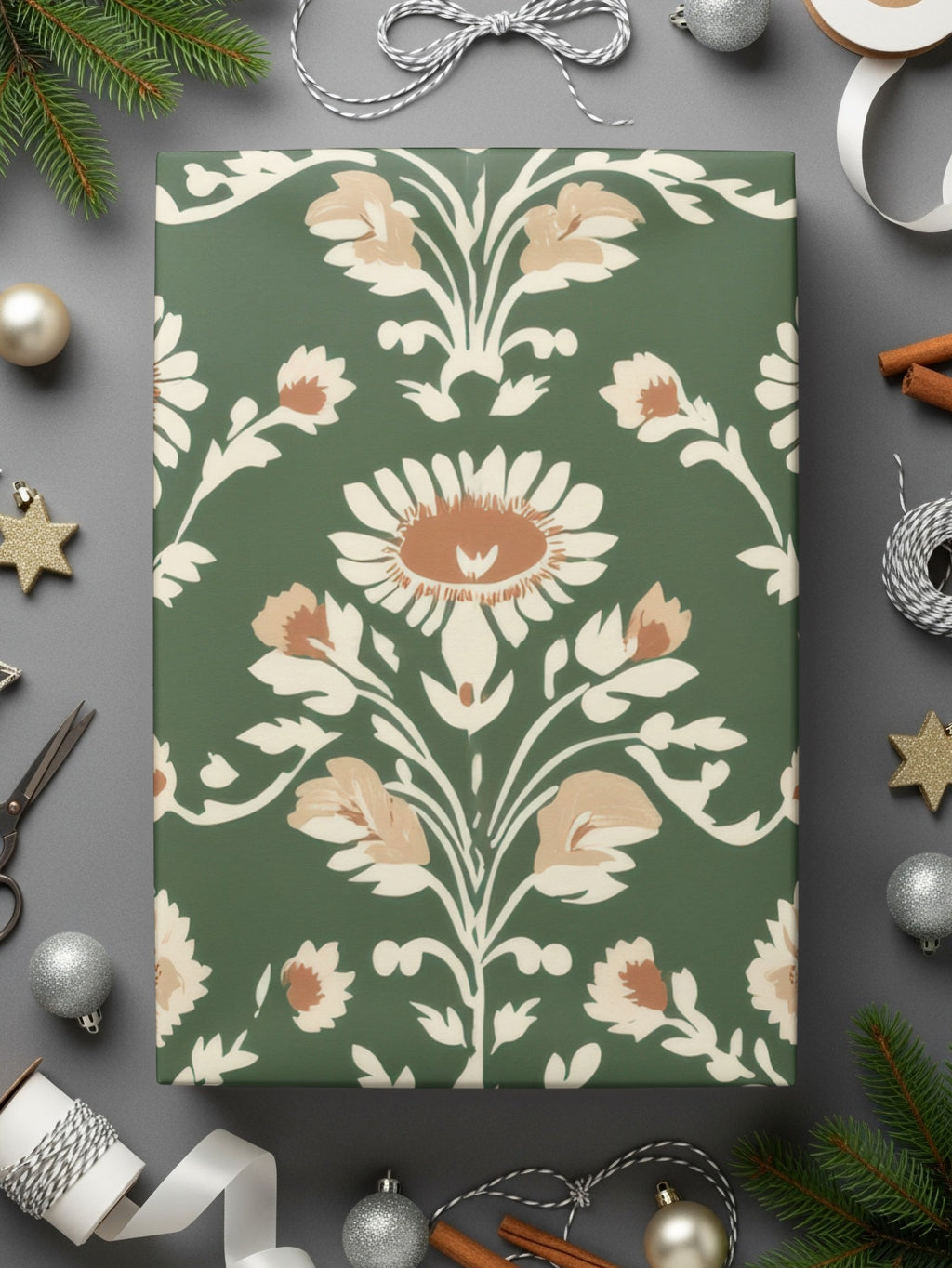 Green Seamless Indian Pattern With Indian Motif Chintz Florals - Moore and Mountain