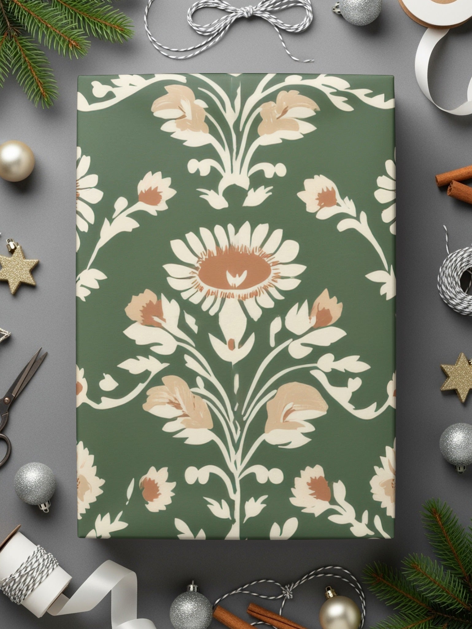 Green Seamless Indian Pattern With Indian Motif Chintz Florals - Moore and Mountain