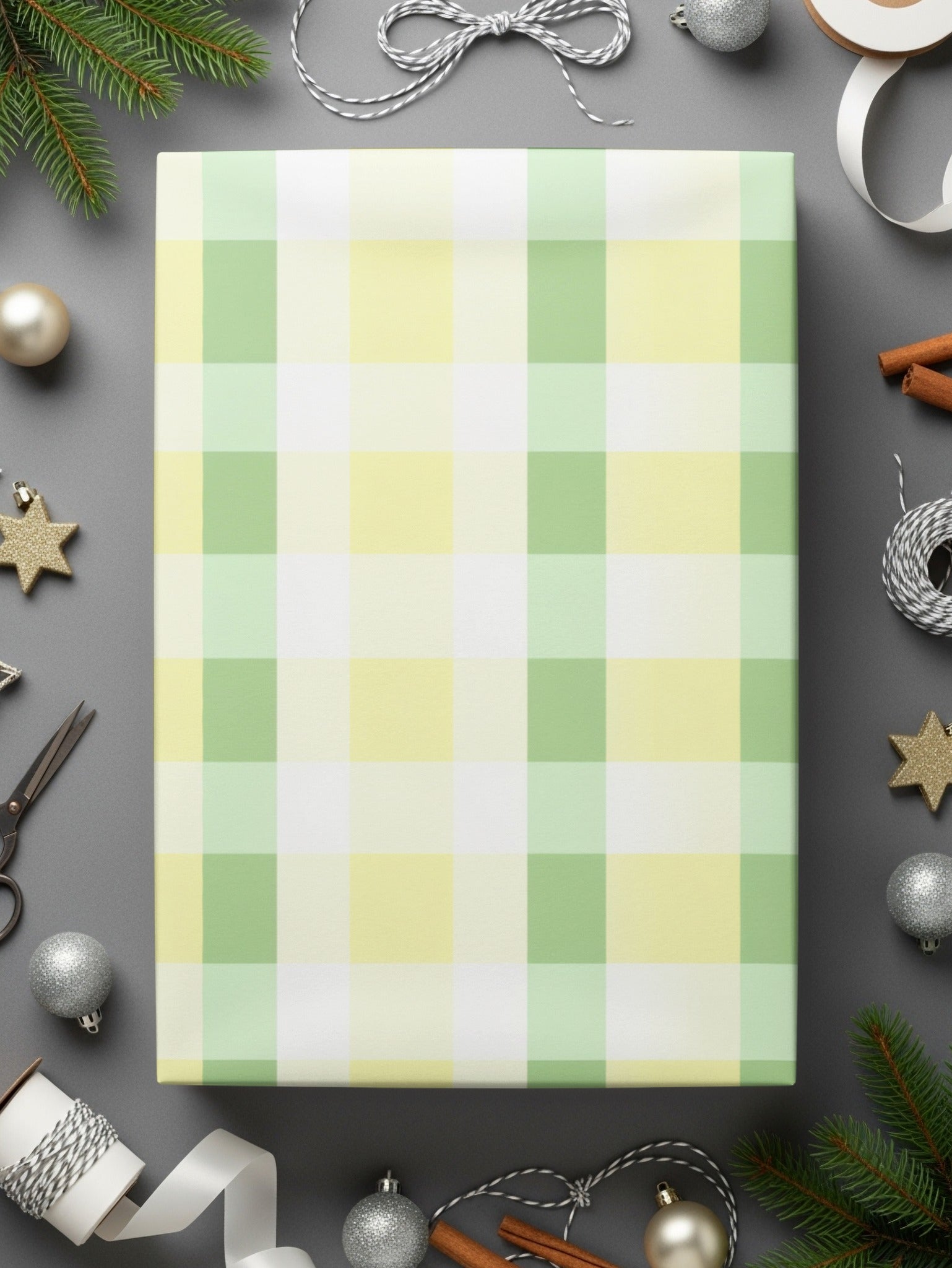 Pastel Plaid Patterned Gift Wrapping Paper