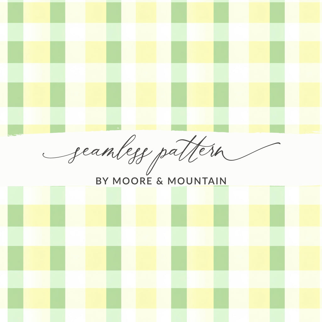 Green and Yellow Gingham Seamless Pattern Design
