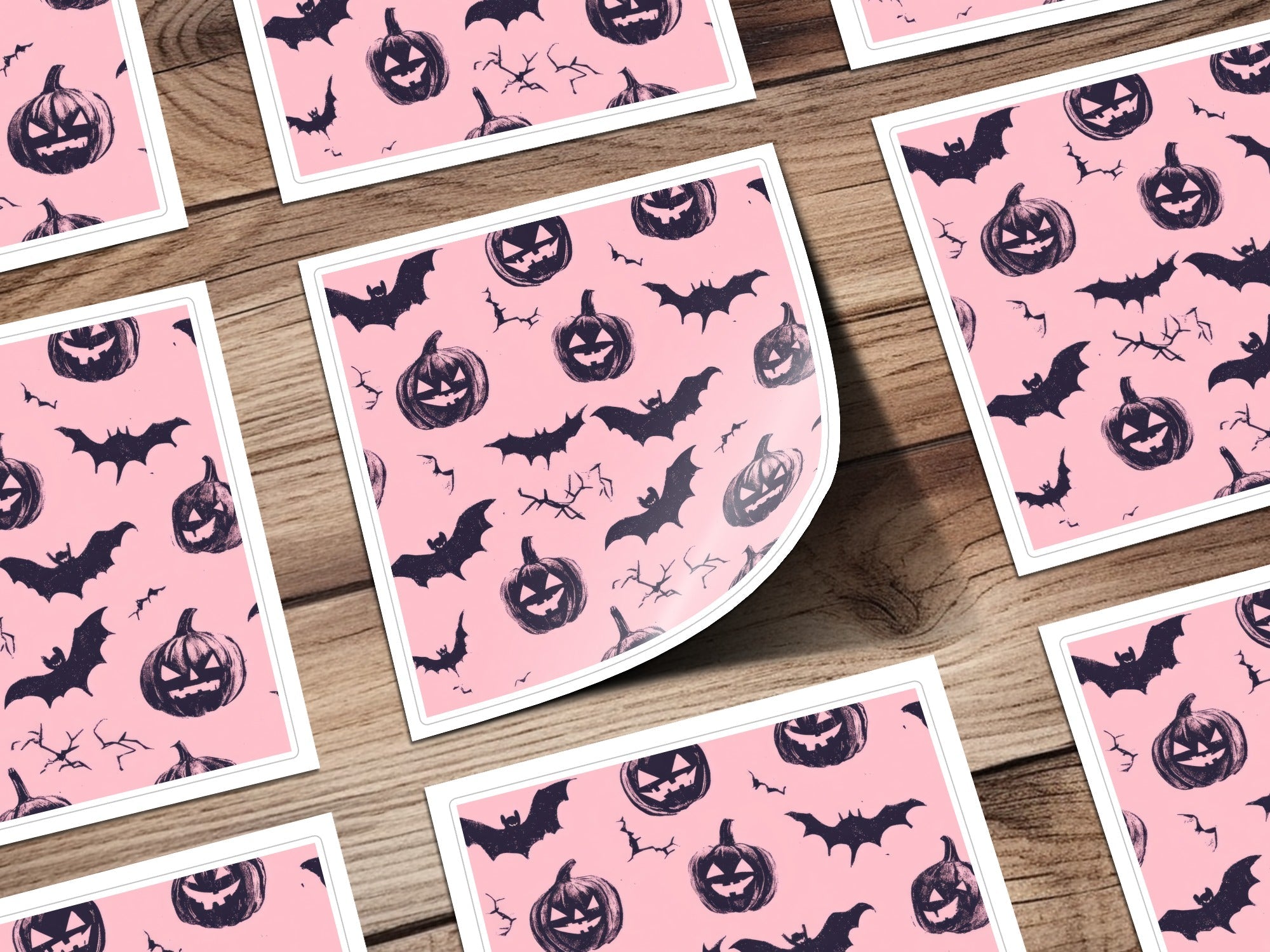 Halloween Digital Paper, Pumpkin Bat Seamless Pattern, Spooky Season Digital Download, October Digital Print, Digital Paper Pack - Moore and Mountain