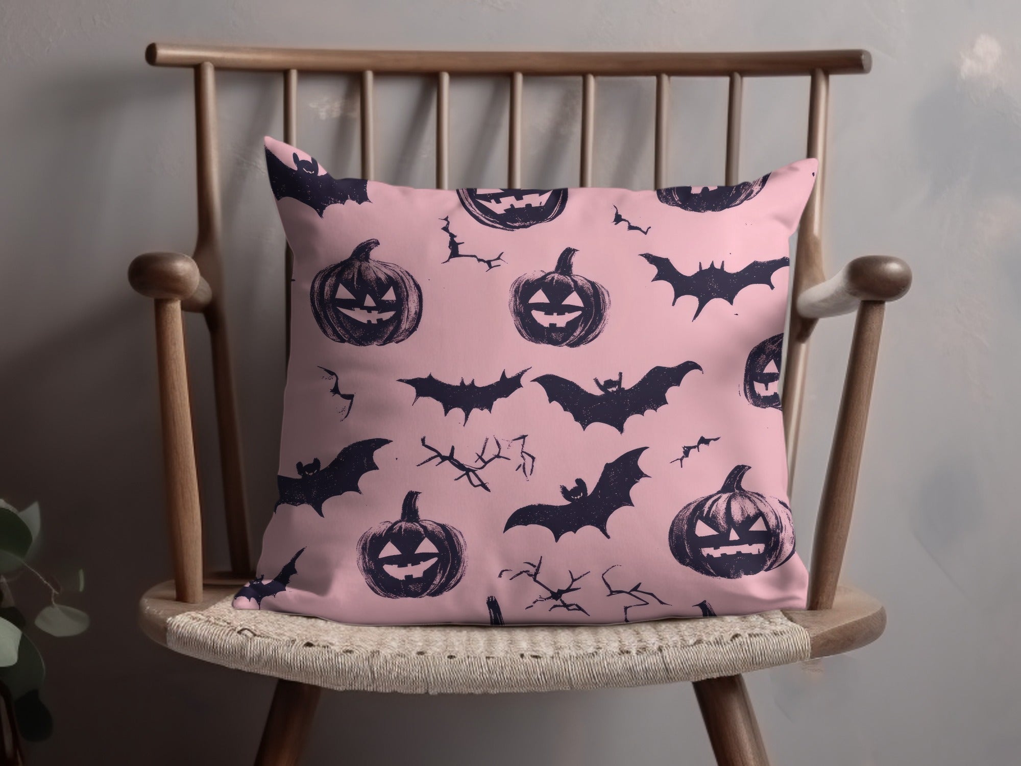 Halloween Digital Paper, Pumpkin Bat Seamless Pattern, Spooky Season Digital Download, October Digital Print, Digital Paper Pack - Moore and Mountain