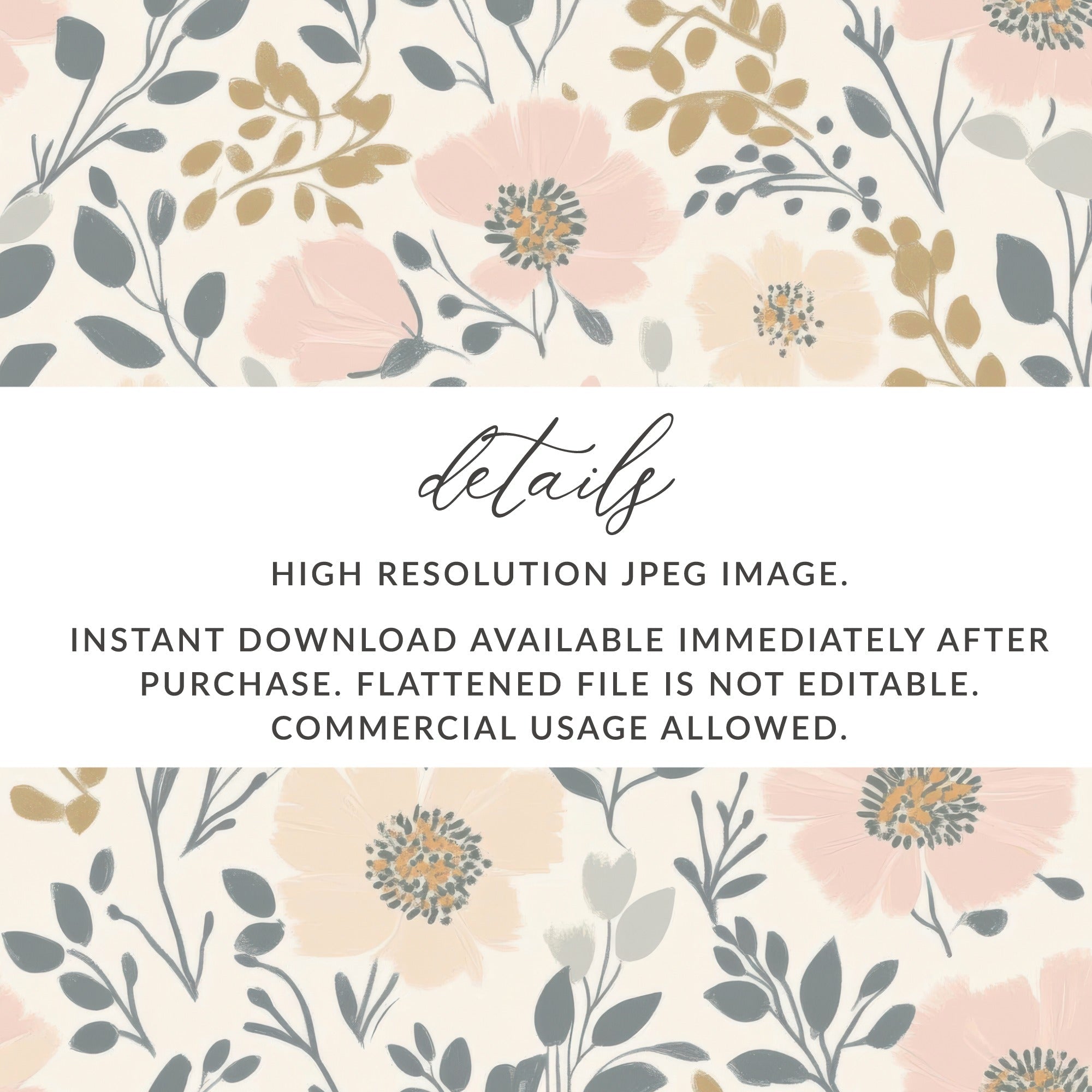 Pink Floral Digital Paper, Seamless Flower Pattern, Botanical Design, Fabric Print, Scrapbooking Paper, Digital Download, Commercial Use - Moore and Mountain