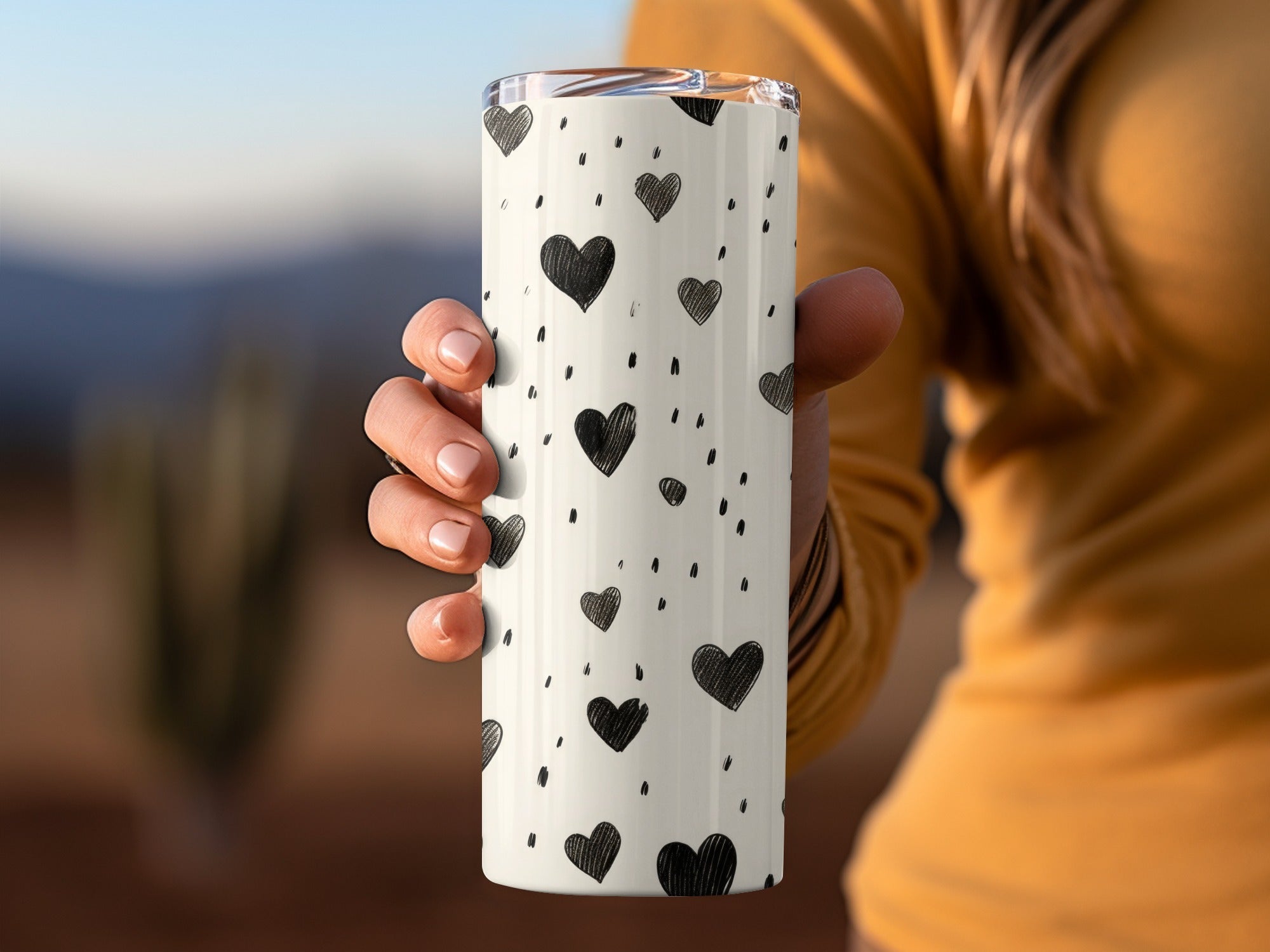 Hand Drawn Hearts Pattern with Small Lines Digital - Moore and Mountain