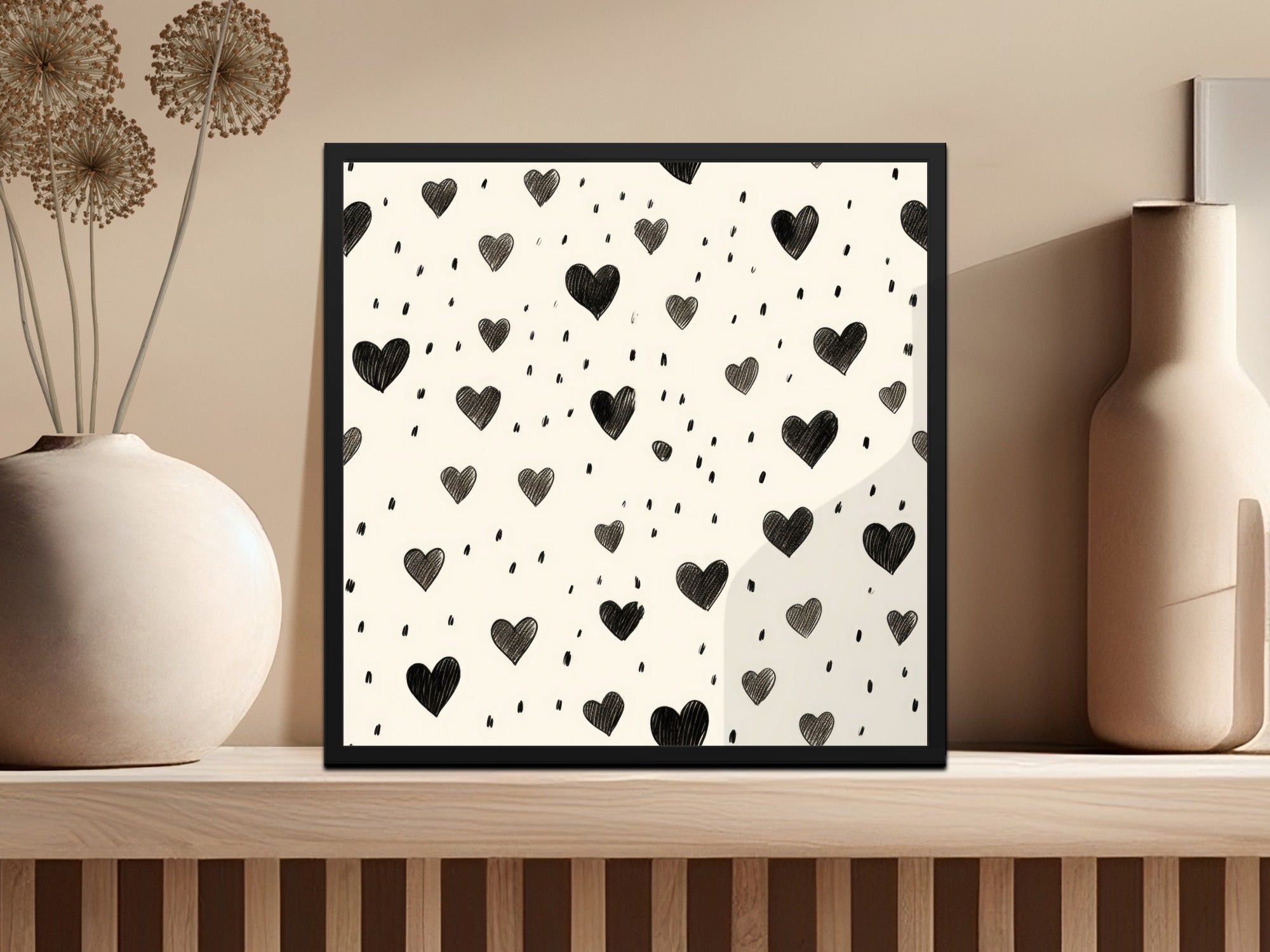 Hand Drawn Hearts Pattern with Small Lines Digital - Moore and Mountain