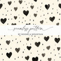 Hand Drawn Hearts Pattern with Small Lines Digital - Moore and Mountain