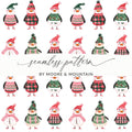 Hand Drawn Penguin Collection with Winter Accessories Digital - Moore and Mountain
