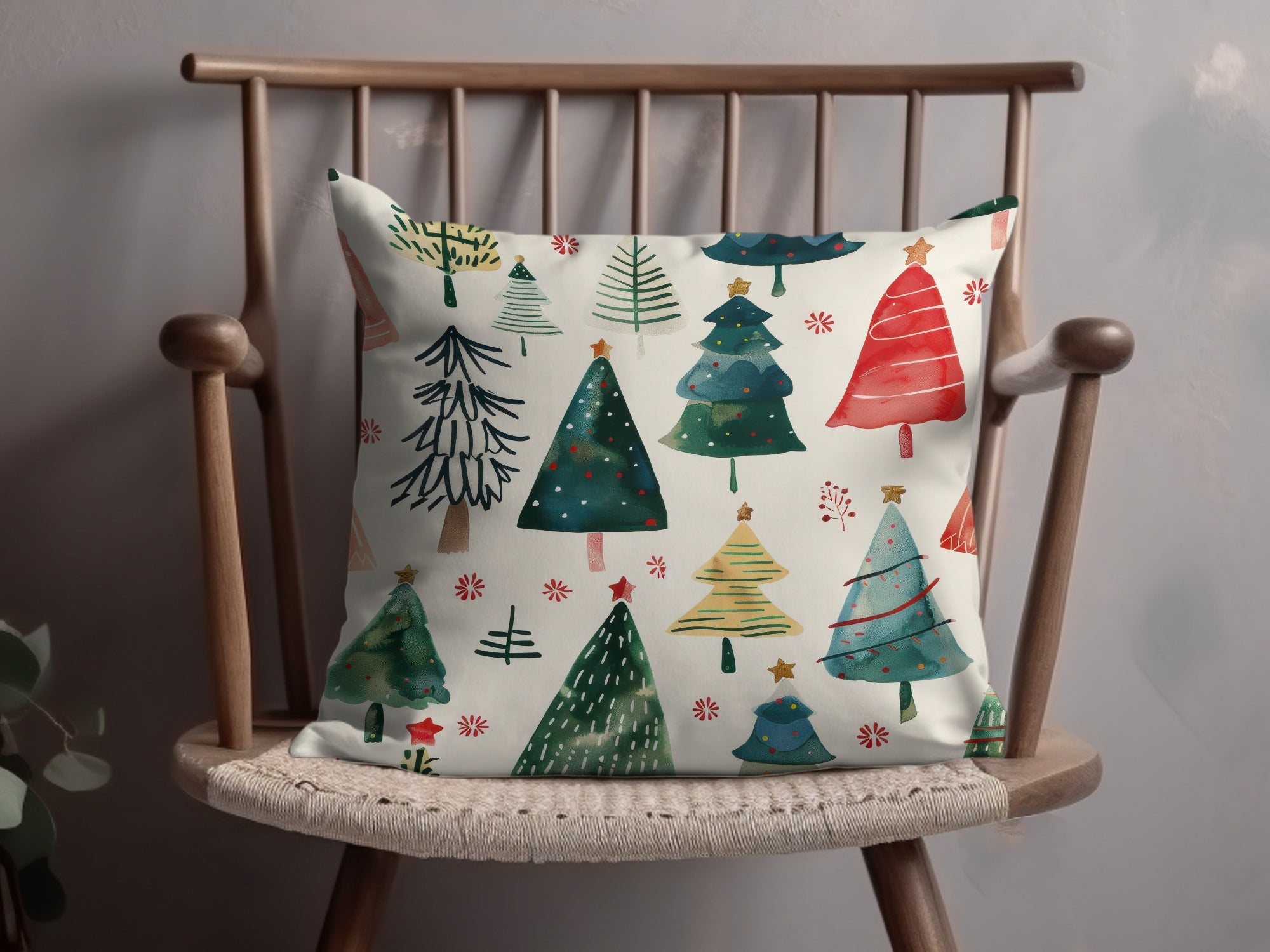 Hand Painted Christmas Trees Pattern Celebration Digital - Moore and Mountain