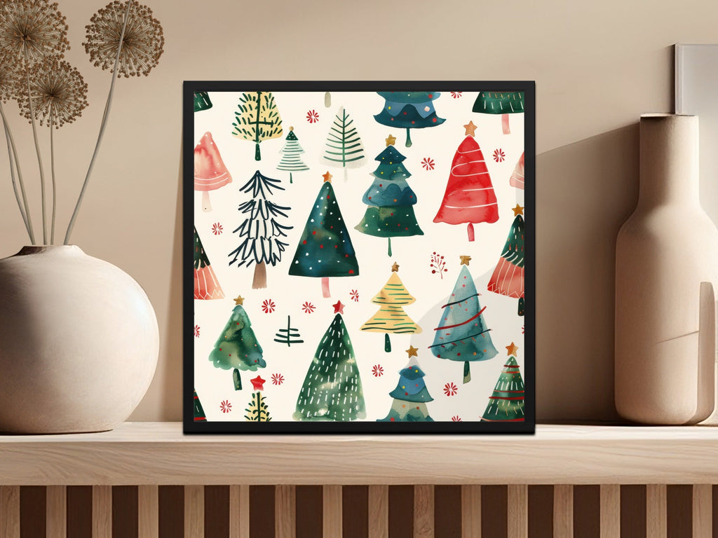 Hand Painted Christmas Trees Pattern Celebration Digital - Moore and Mountain