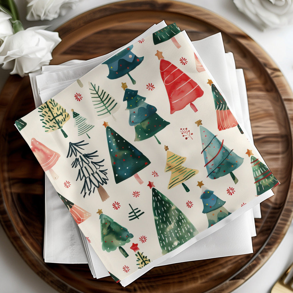 Hand Painted Christmas Trees Pattern Celebration Digital - Moore and Mountain