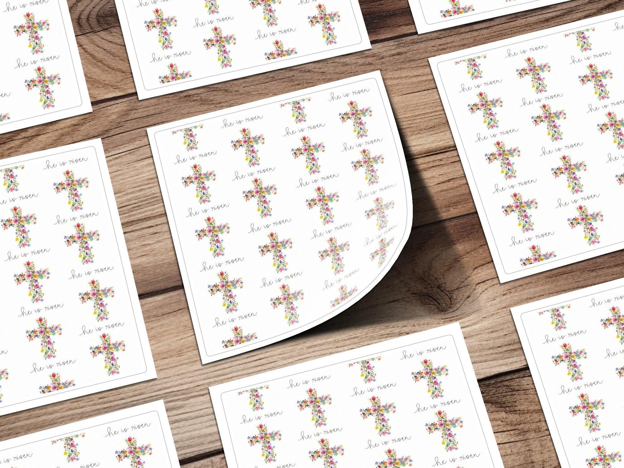 He Is Risen Digital Seamless Pattern, Floral Cross, Easter Printable, Watercolor Pattern, Church Digital Paper, Religious Design - Moore and Mountain