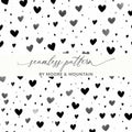 Heart Pattern Digital Paper, Seamless Heart Design, Scrapbook Paper, Valentines Day Background, Heart Vector, Black and White Hearts - Moore and Mountain