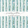 Heart Stripe Digital Paper, Seamless Pattern, Valentines Day Theme, Scrapbooking Paper, Commercial Use, Digital Download - Moore and Mountain