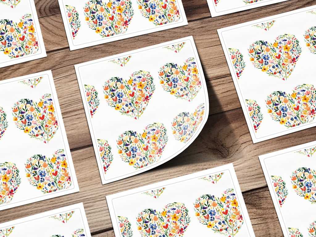 Hearts Made of Watercolor Flowers Seamless Pattern - Moore and Mountain
