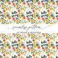 Hello Spring Floral Pattern Digital Paper, Seamless Flower Pattern, Springtime Design, Fabric Design, Digital Download - Moore and Mountain