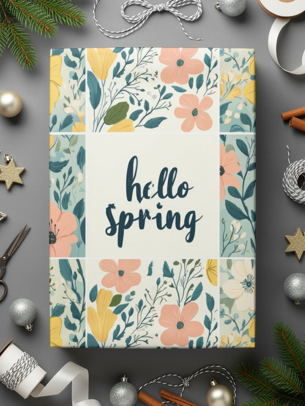 Hello Spring Pastel Flowers Pattern Patchwork Spring Background Seamless Pattern - Moore and Mountain
