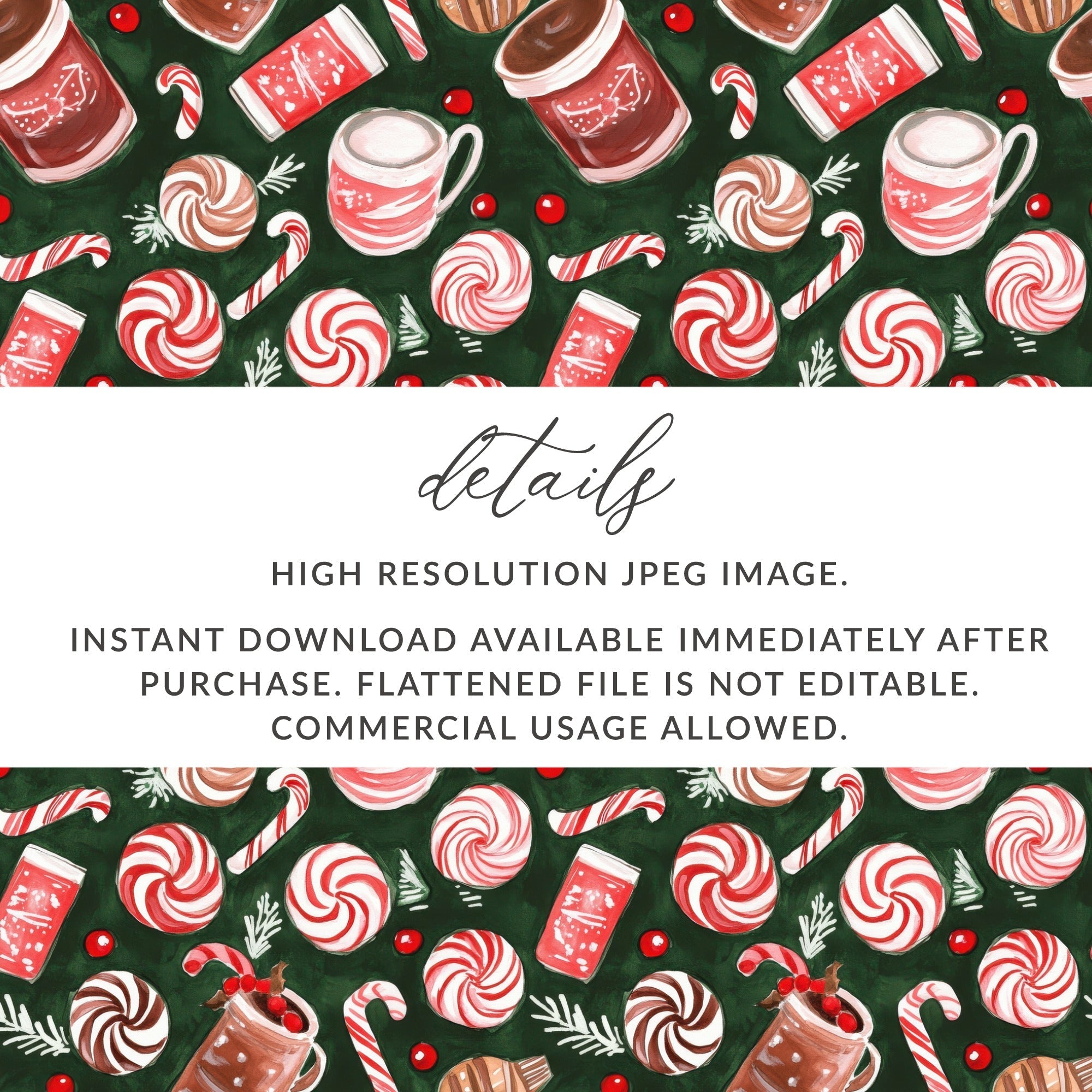 Holiday Treats Pattern Featuring Festive Sweets Digital - Moore and Mountain