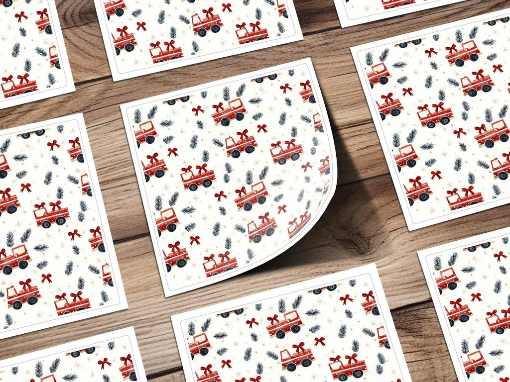 Holiday Truck Seamless Pattern, Christmas Truck Digital Paper, Festive Car Print, Vehicle Repeat Pattern, Winter Design, Christmas Digital - Moore and Mountain