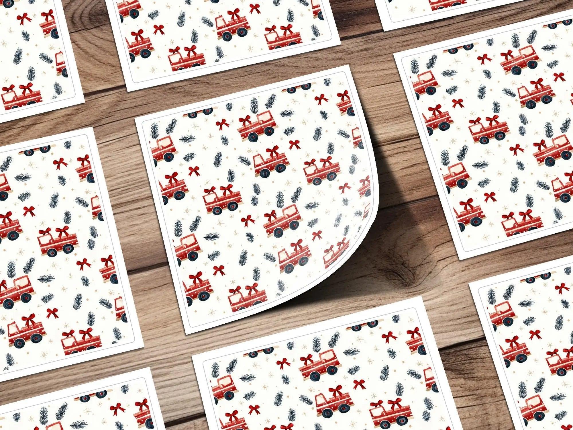 Holiday Truck Seamless Pattern, Christmas Truck Digital Paper, Festive Car Print, Vehicle Repeat Pattern, Winter Design, Christmas Digital - Moore and Mountain