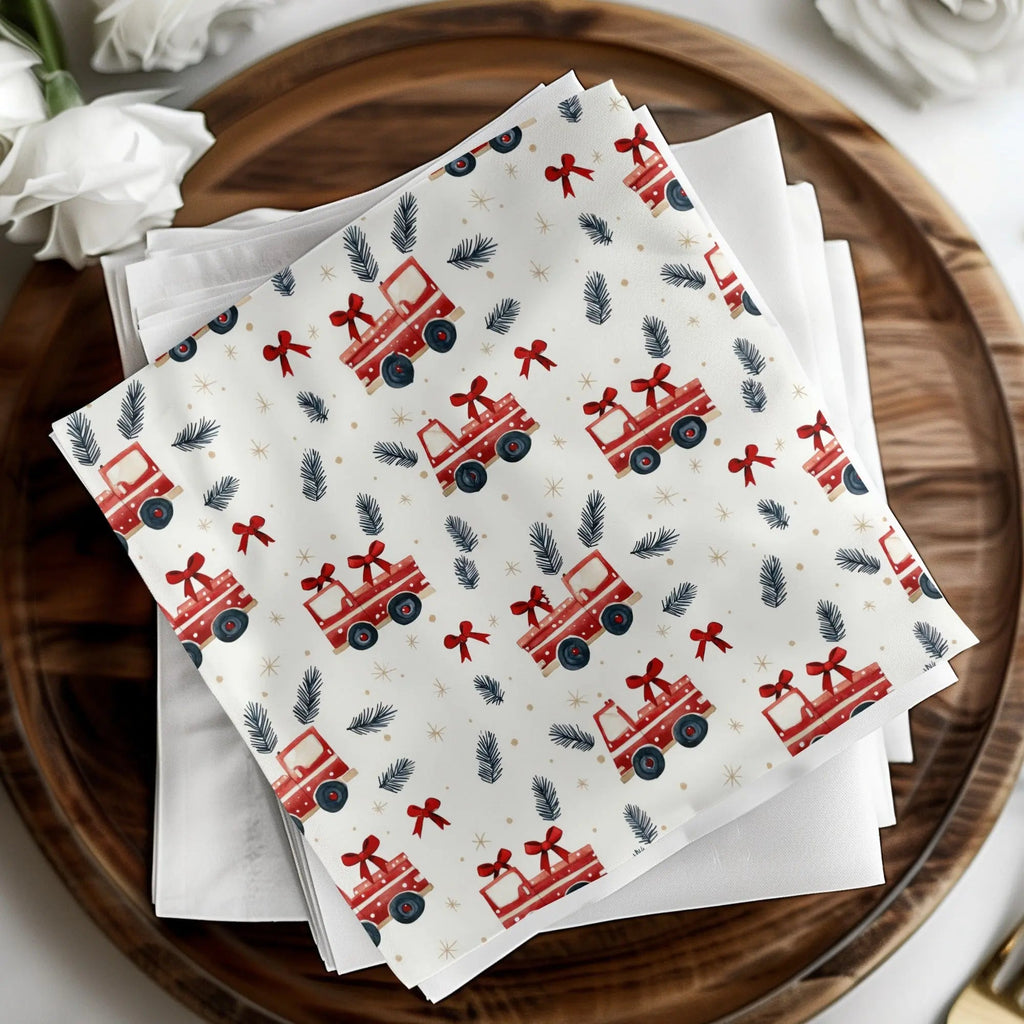 Holiday Truck Seamless Pattern, Christmas Truck Digital Paper, Festive Car Print, Vehicle Repeat Pattern, Winter Design, Christmas Digital - Moore and Mountain