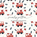 Holiday Truck Seamless Pattern, Christmas Truck Digital Paper, Festive Car Print, Vehicle Repeat Pattern, Winter Design, Christmas Digital - Moore and Mountain