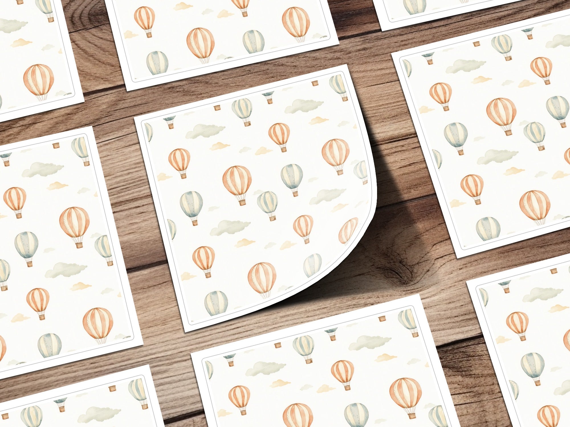 Hot Air Balloon Seamless Pattern, Digital Paper, Kids Room Decor, Watercolor, Scrapbooking, Nursery Art, Balloon Background - Moore and Mountain
