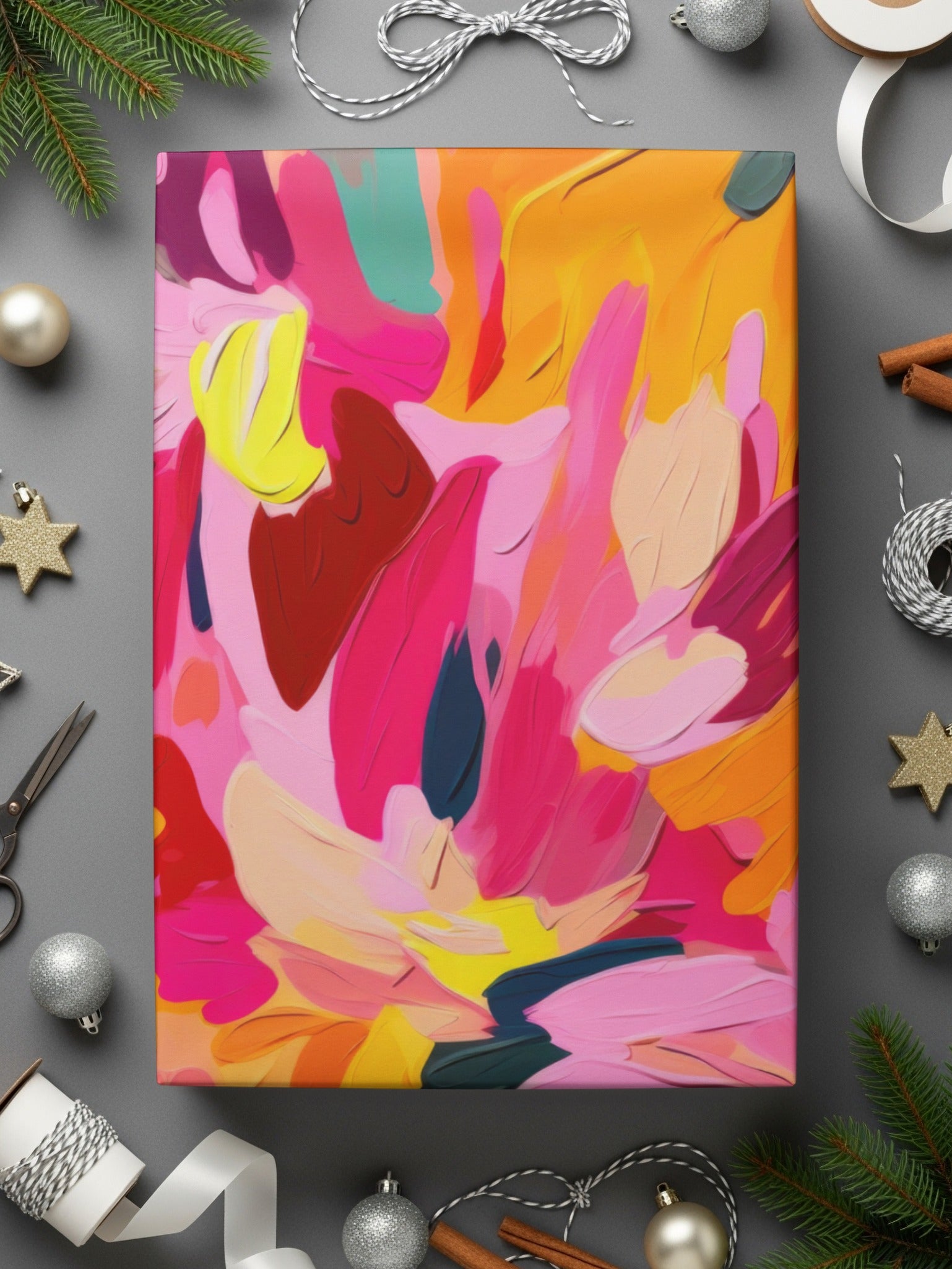 Abstract Vibrant Floral Painting Perfect Christmas Gift