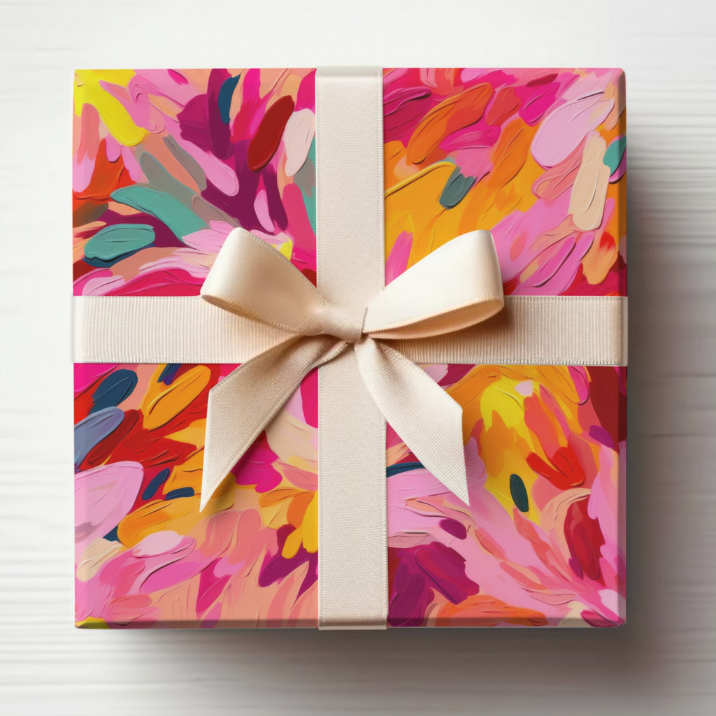 Colorful Abstract Design Gift Wrapped Box Product
