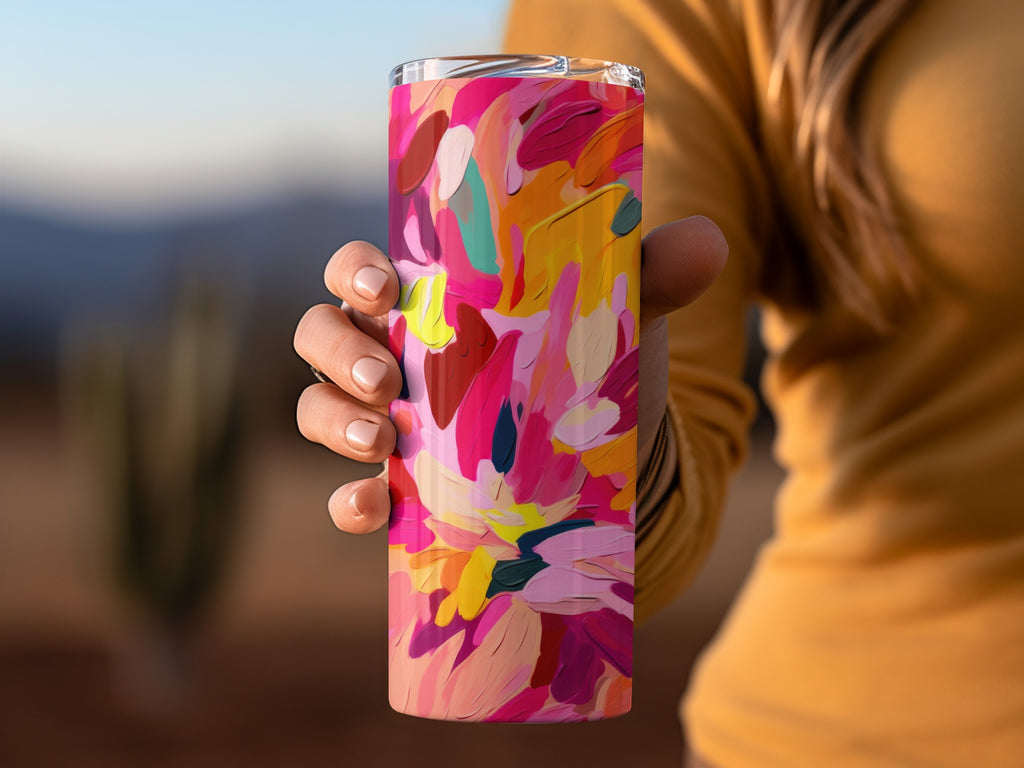 Colorful Abstract Art Design Insulated Tumbler Cup