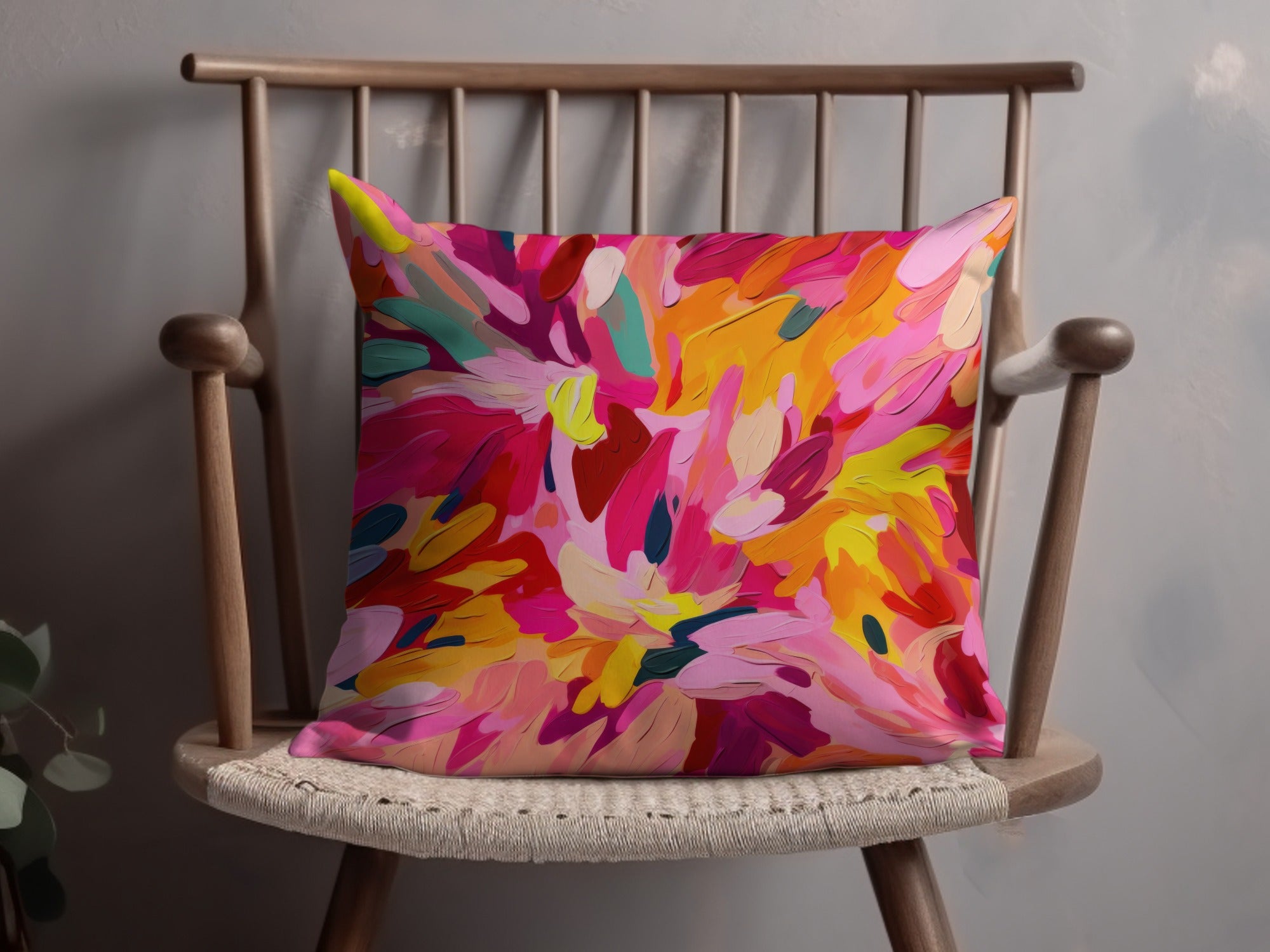 Bright Multicolor Artistic Design Throw Pillow Product