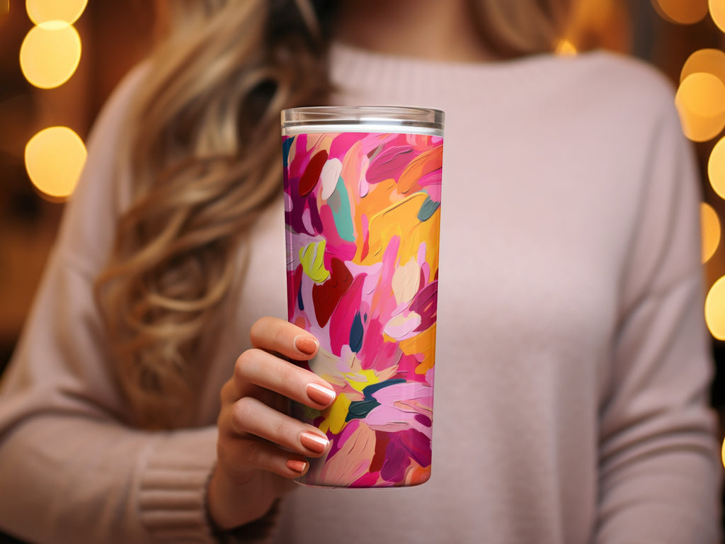 Colorful Abstract Art Design Insulated Tumbler Cup