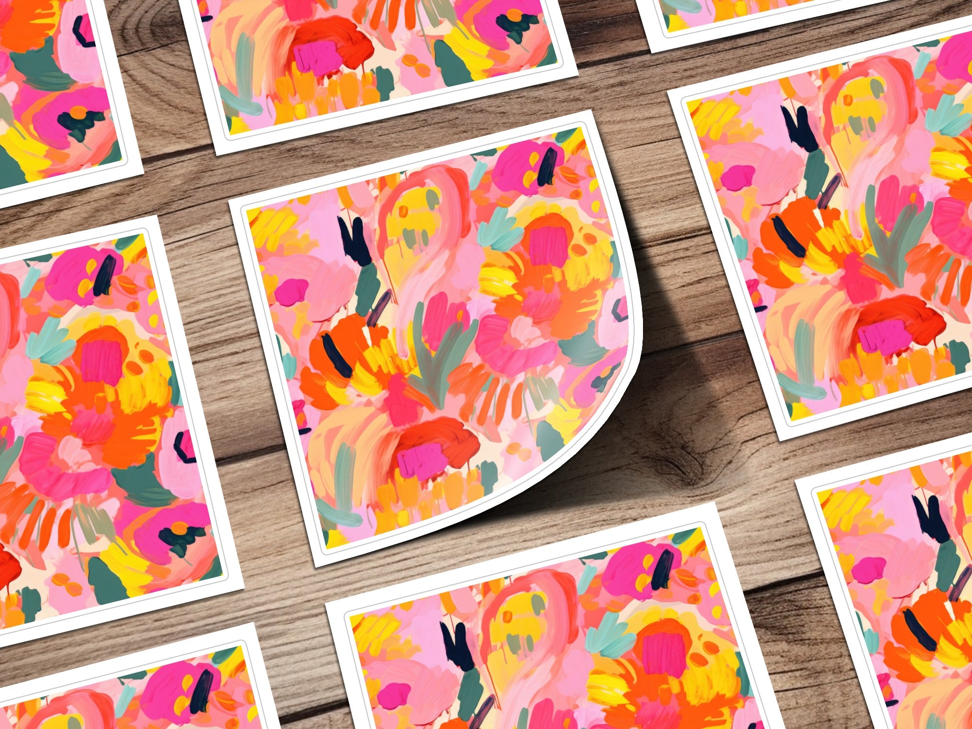 Vibrant Abstract Floral Design Sticker Pack