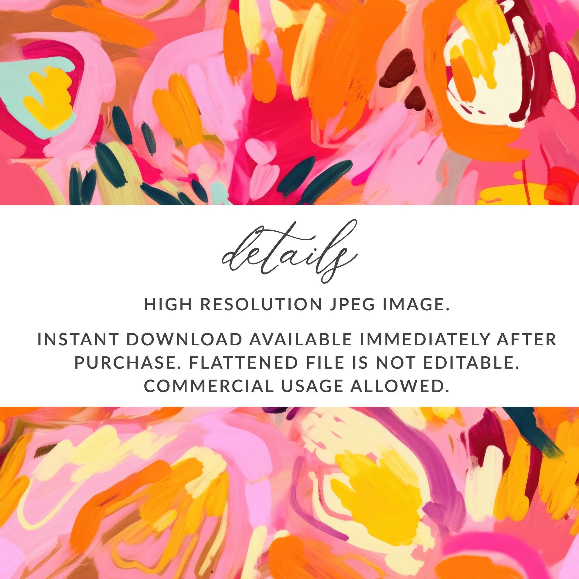 Vibrant Abstract Art Instant Download High Resolution JPEG