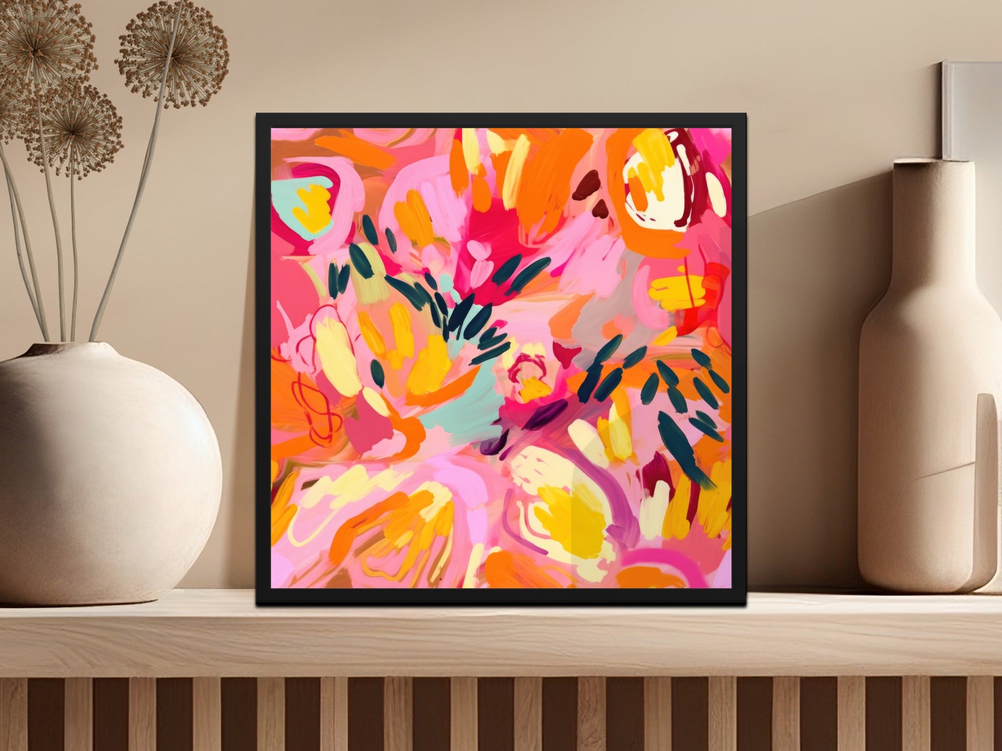 Colorful Abstract Floral Wall Art Decor Print Product