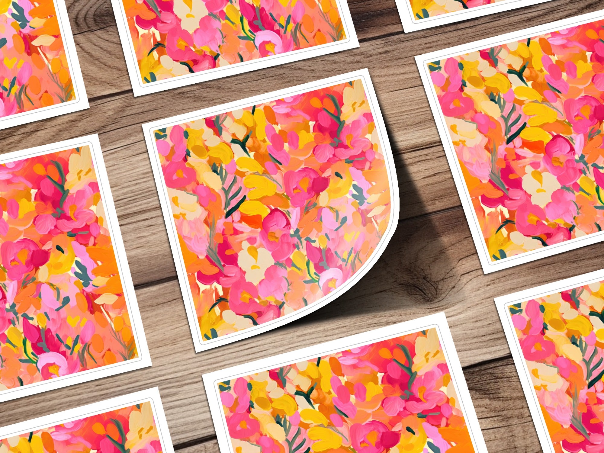 Vibrant Multicolor Floral Abstract Art Print product