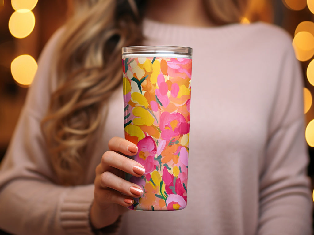 Vibrant Floral Insulated Tumbler for Hot and Cold Drinks