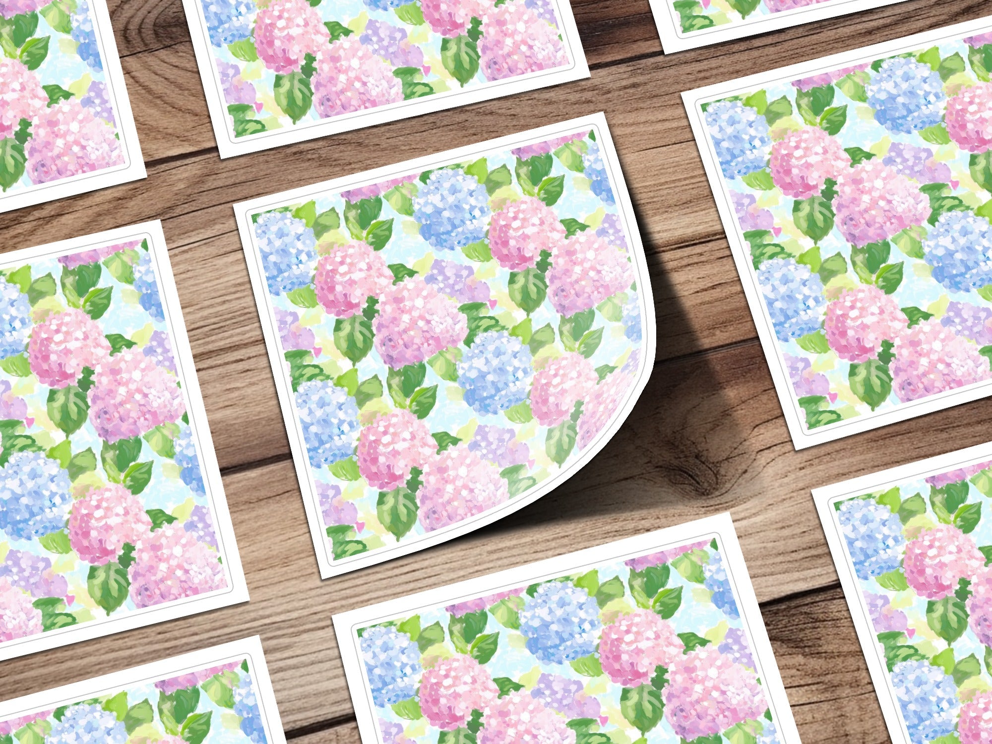 Hydrangea Digital Paper, Floral Seamless Pattern, Flower Background, Watercolor Texture, Pastel Colors, Scrapbook Paper, Fabric Design - Moore and Mountain