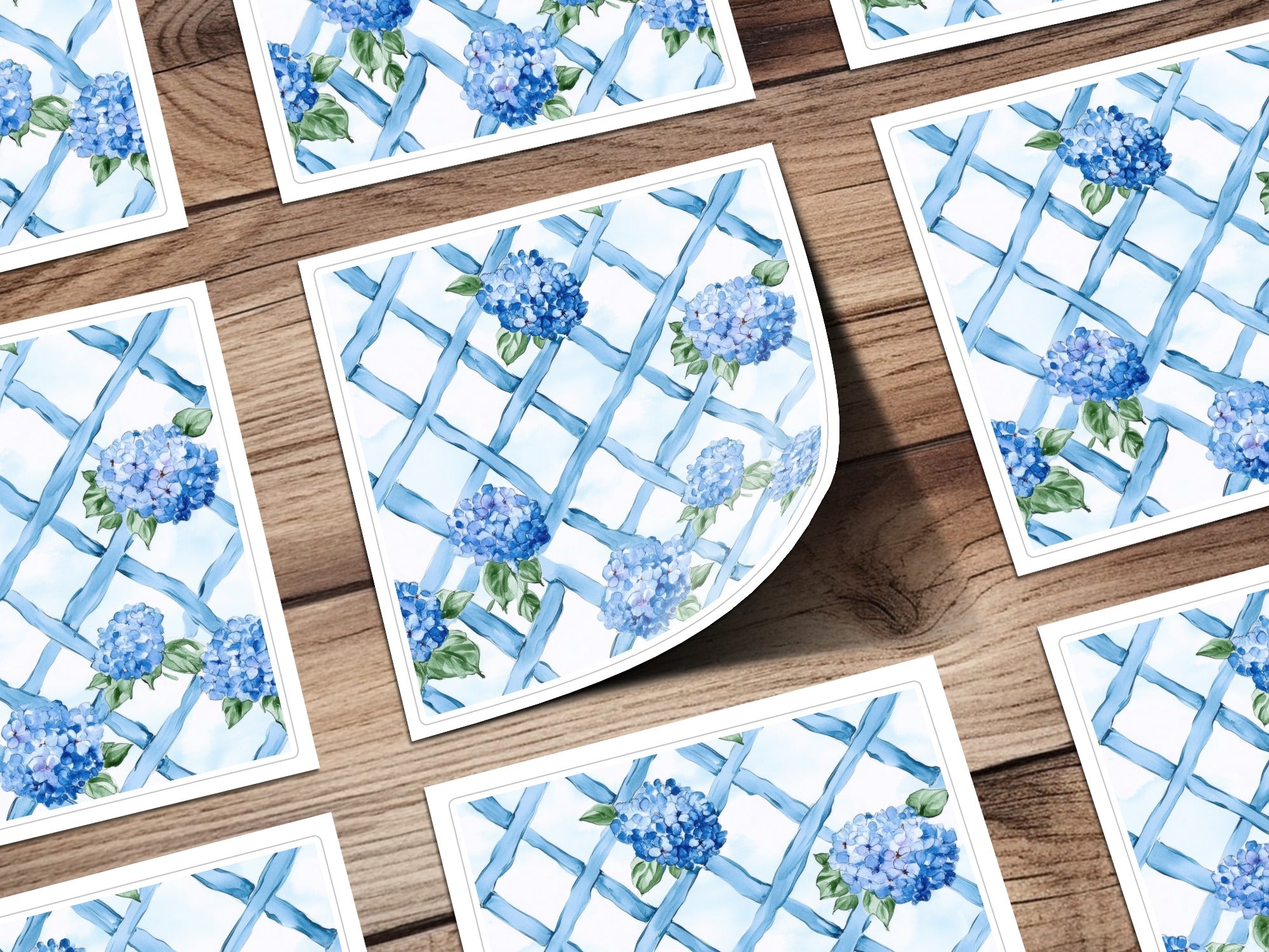 Hydrangeas on Trellis Seamless Grandmillenial Digital - Moore and Mountain
