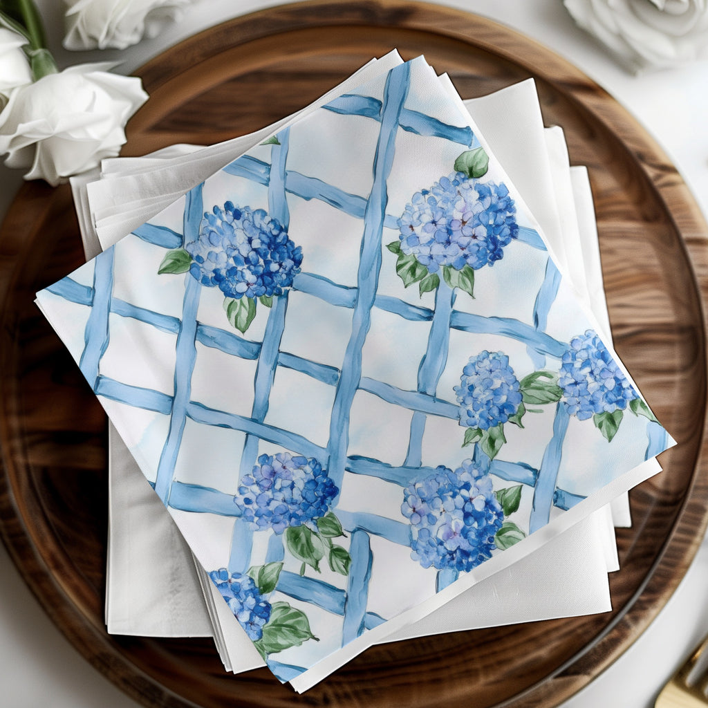 Hydrangeas on Trellis Seamless Grandmillenial Digital - Moore and Mountain
