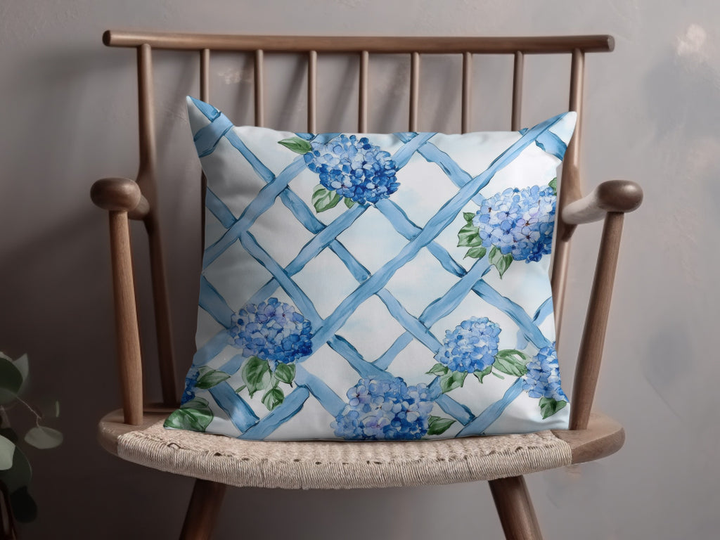 Hydrangeas on Trellis Seamless Grandmillenial Digital - Moore and Mountain