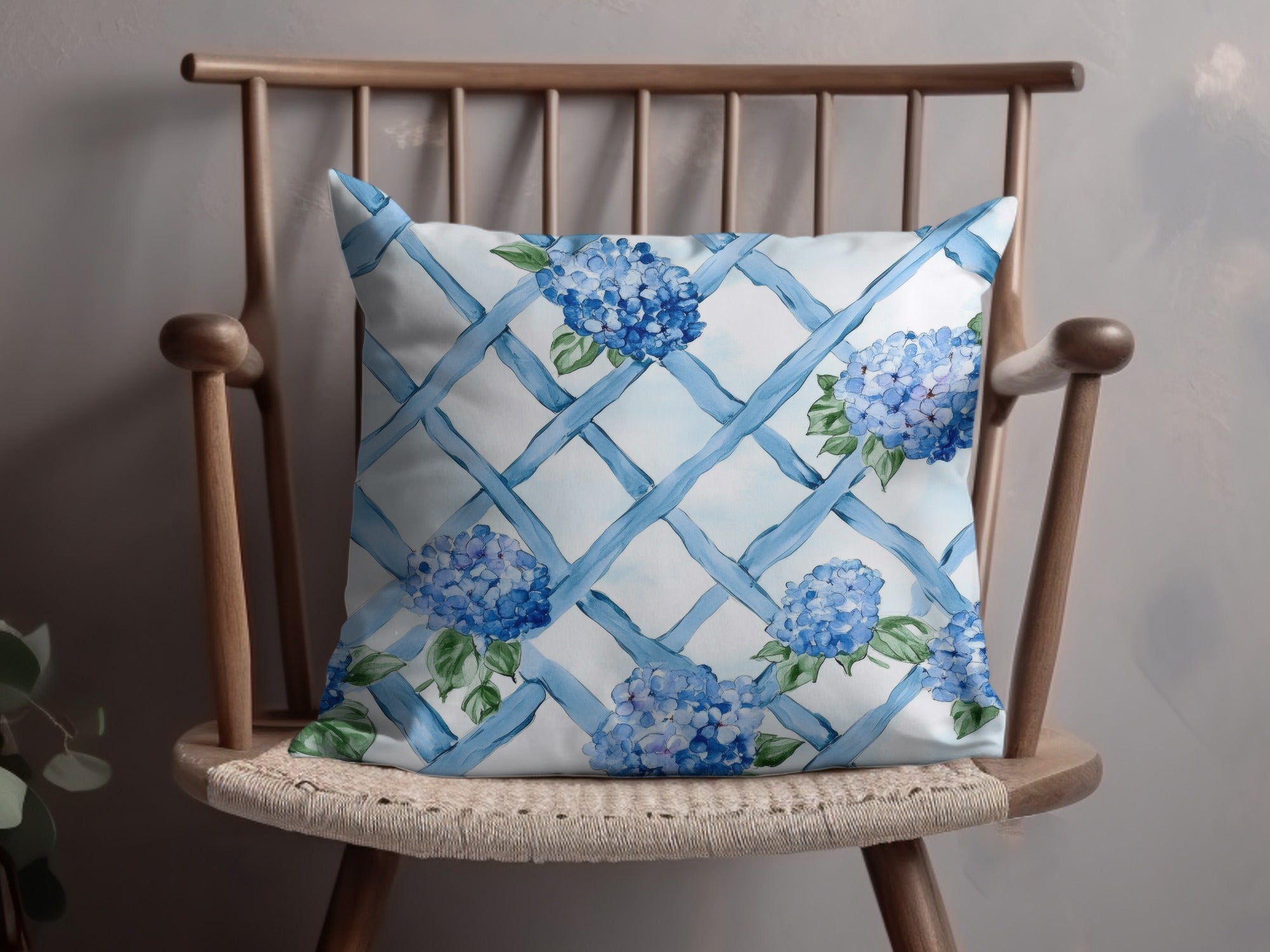 Hydrangeas on Trellis Seamless Grandmillenial Digital - Moore and Mountain